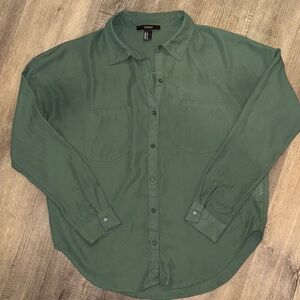 Forever 21 Forest Green Casual Button-Down Shirt